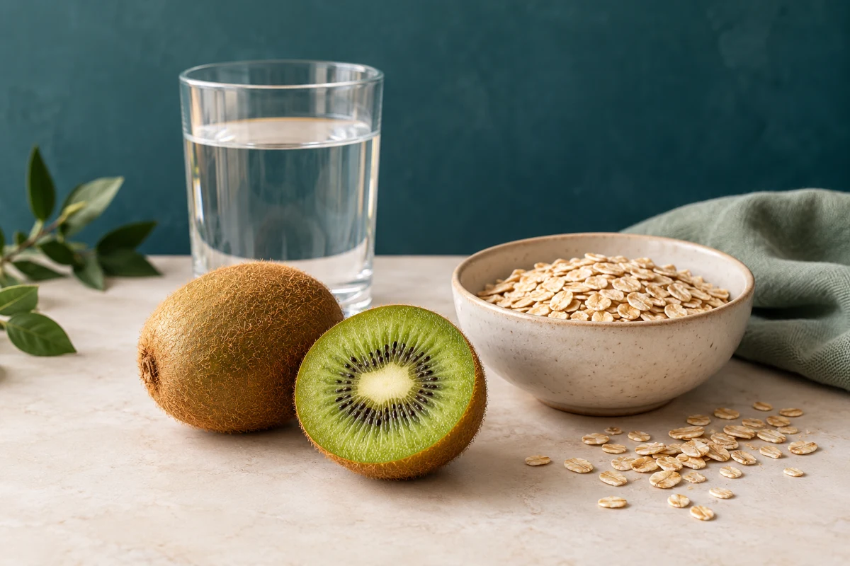 Kiwifruit, water and oats, as examples of food and fluid choices