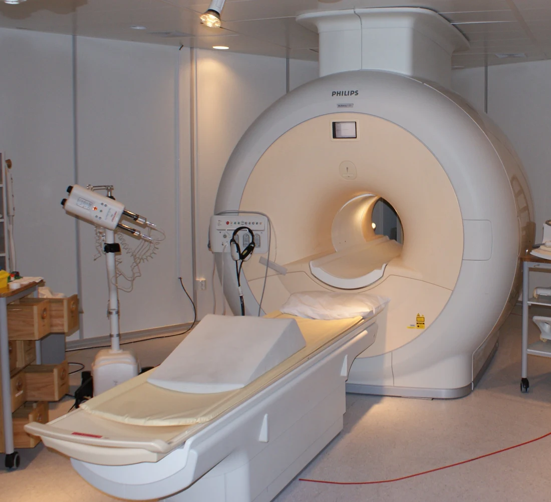 MRI equipment photograph from Sweden, not one of our practices