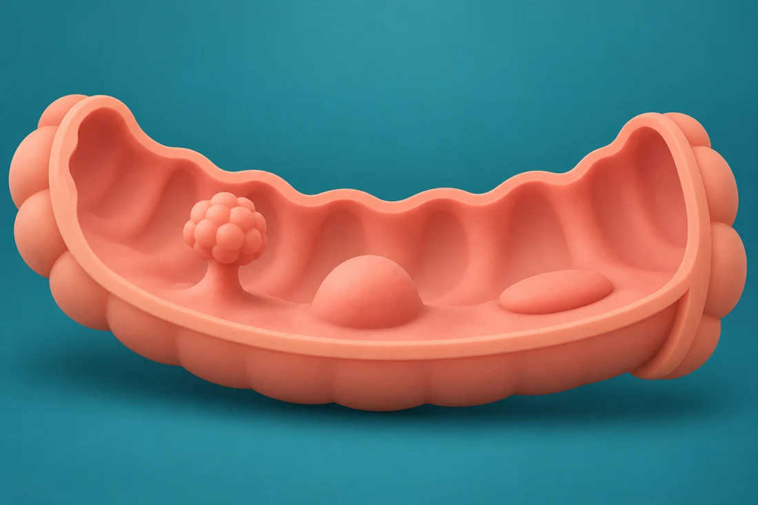 Illustration of bowel polyp shapes